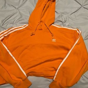 Adidas Cropped Hoodie - Orange | L